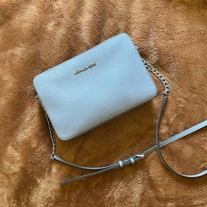 Silver Michael Kors Crossbody Purse